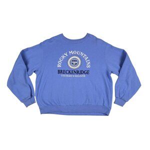 Hollister Rocky Mountain Breckenridge Sweatshirt Womens Small Light Blue